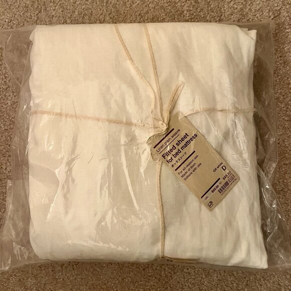 Muji Linen plain weave Fitted Sheet - Picture 1 of 2